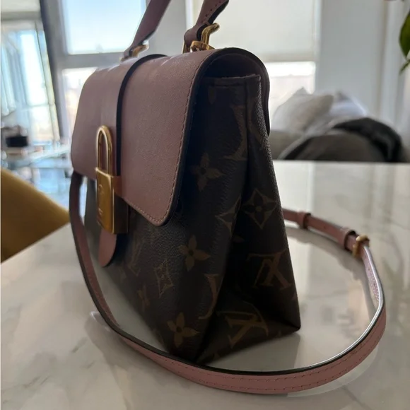 Authentic Louis Vuitton Brown Monogram & Pink Top-Handle Satchel - Picture 2 of 7